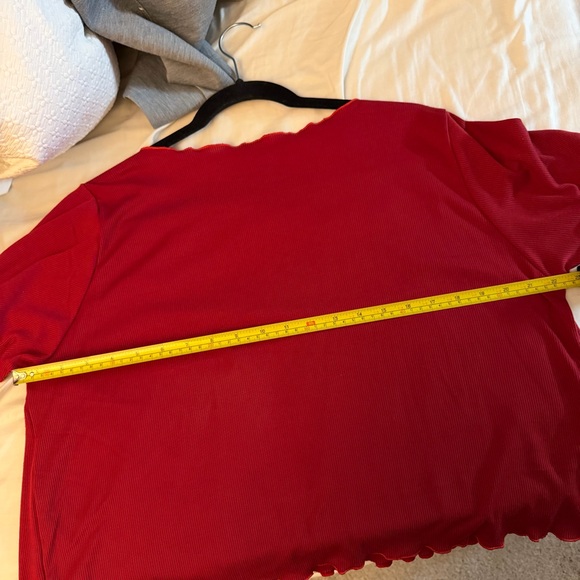 Burnt Red Cardigan Top with Tie - Picture 5 of 5